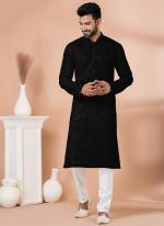 Viscose Black Festival Wear Sequins Work Readymade Kurta Pajama